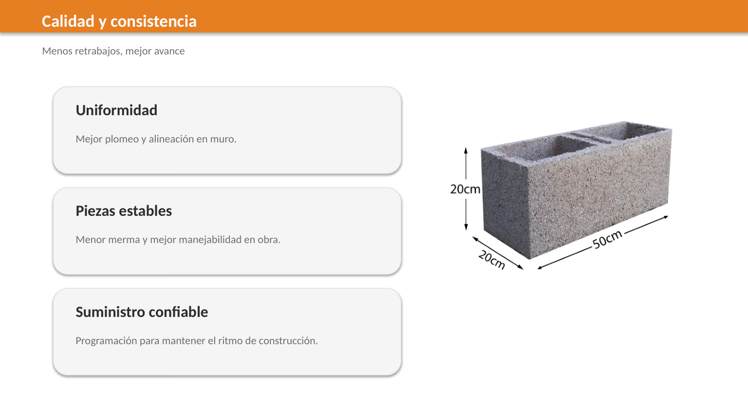Calidad y consistencia BLOCKASA